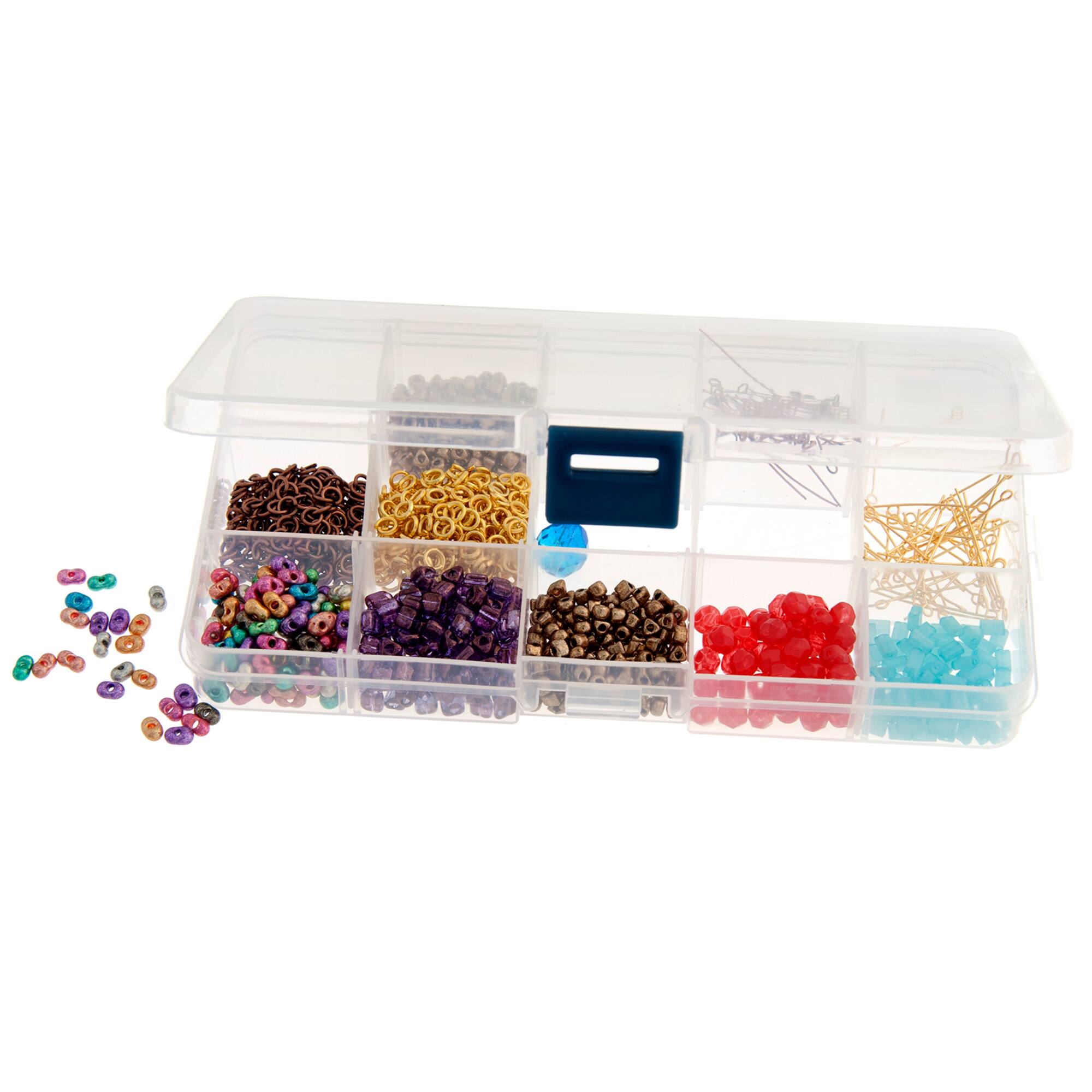 John Bead 17.6cm Joy Filled Plastic Box Storage With 15 compartments